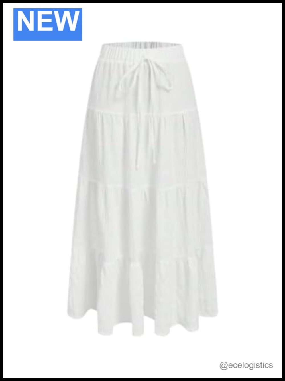 Women's Ruffle Hem Tie Front High Waist A Line Flowy Maxi Skirt